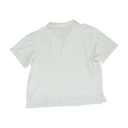 White Solid Short Sleeve Polo