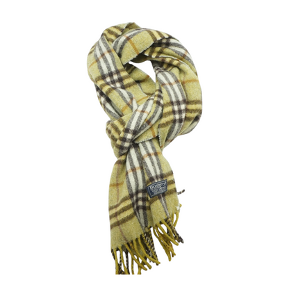 Vintage Green Lambswool Fringe Scarf