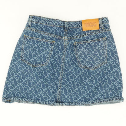 Navy Graphic Mini Skirt