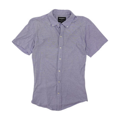 Lavender Solid Short Sleeve Button Down