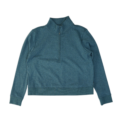 Blue Solid 1/4 Zip Pullover