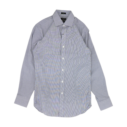 Navy Check Long Sleeve Button Down