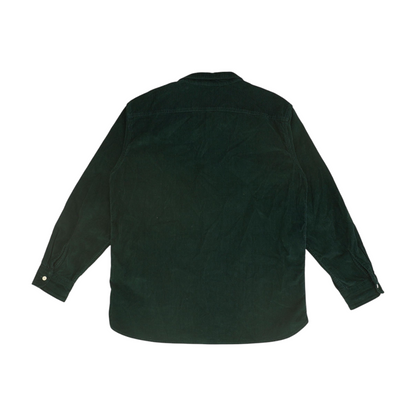 Green Solid Long Sleeve Button Down