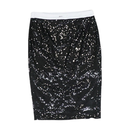 Black Solid Midi Skirt