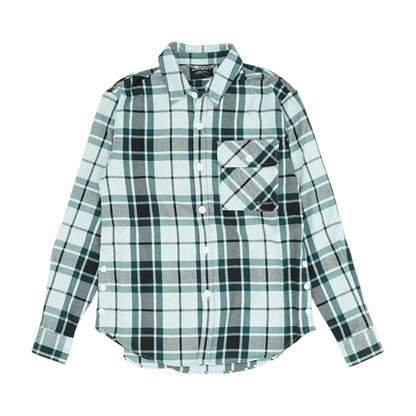 Green Plaid Long Sleeve Button Down