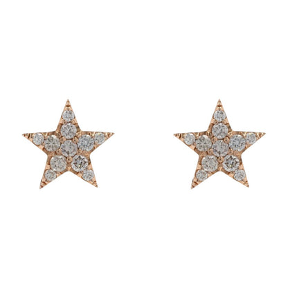 1/2 Ct 18K Gold Diamond Accented Star Cluster Earrings