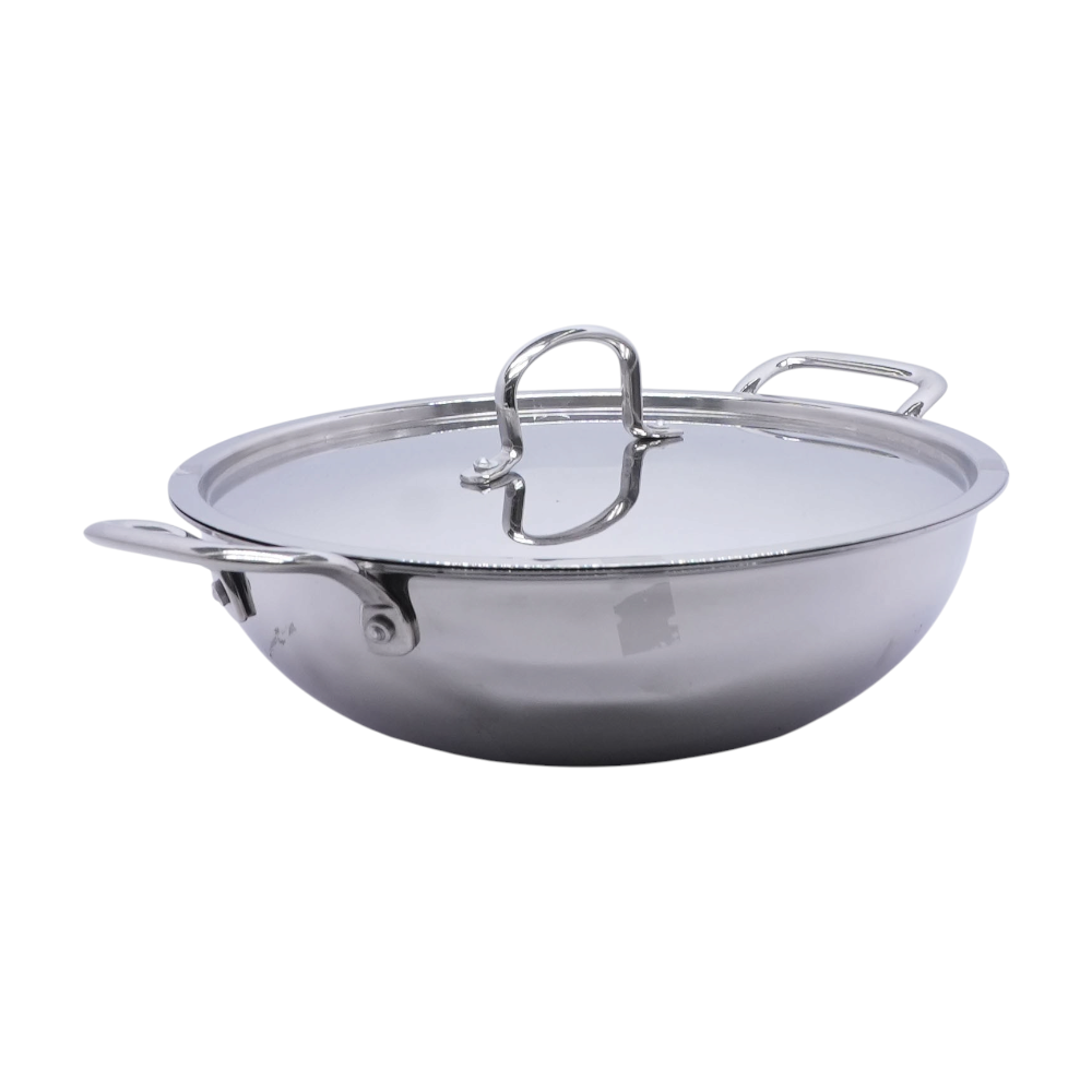 Stainless Steel Triply Kadai with Lid