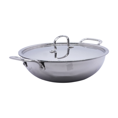 Stainless Steel Triply Kadai with Lid
