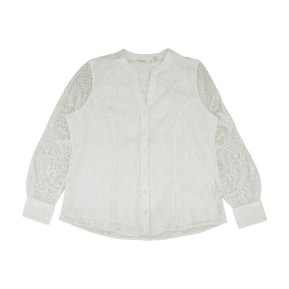 White Print Button Down