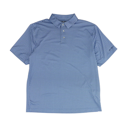 Blue Abstract Short Sleeve Polo