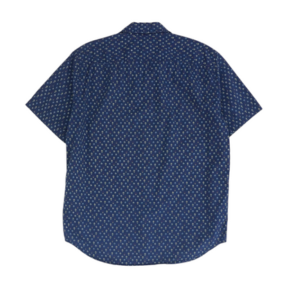 Navy Print Short Sleeve Button Down