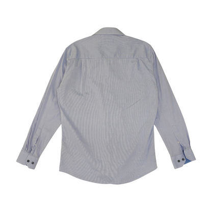 Blue Polka Dot Long Sleeve Button Down