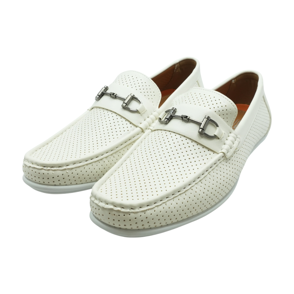 White Slip-On Dress Shoes