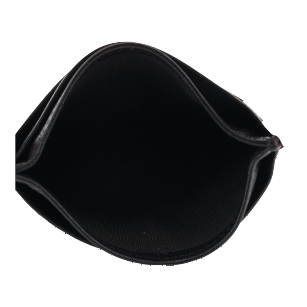 CC Camellia Embossed Leather Card Holder in Black