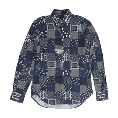 Navy Check Long Sleeve Button Down