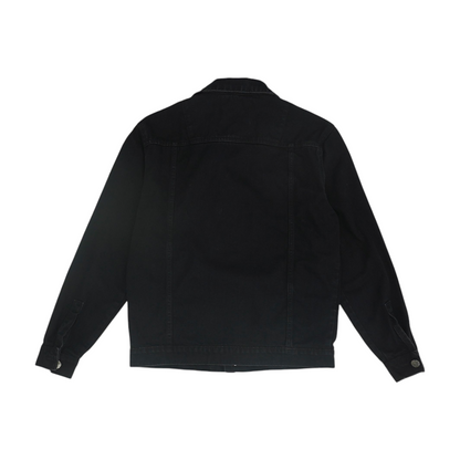 Black Solid Denim Jacket