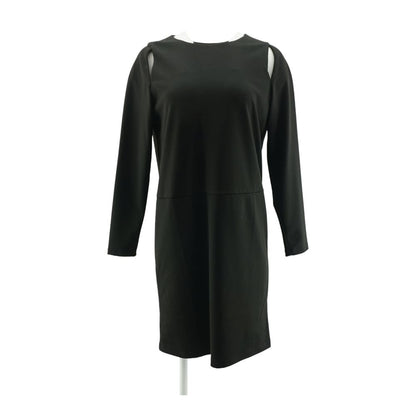 Black Solid Midi Dress