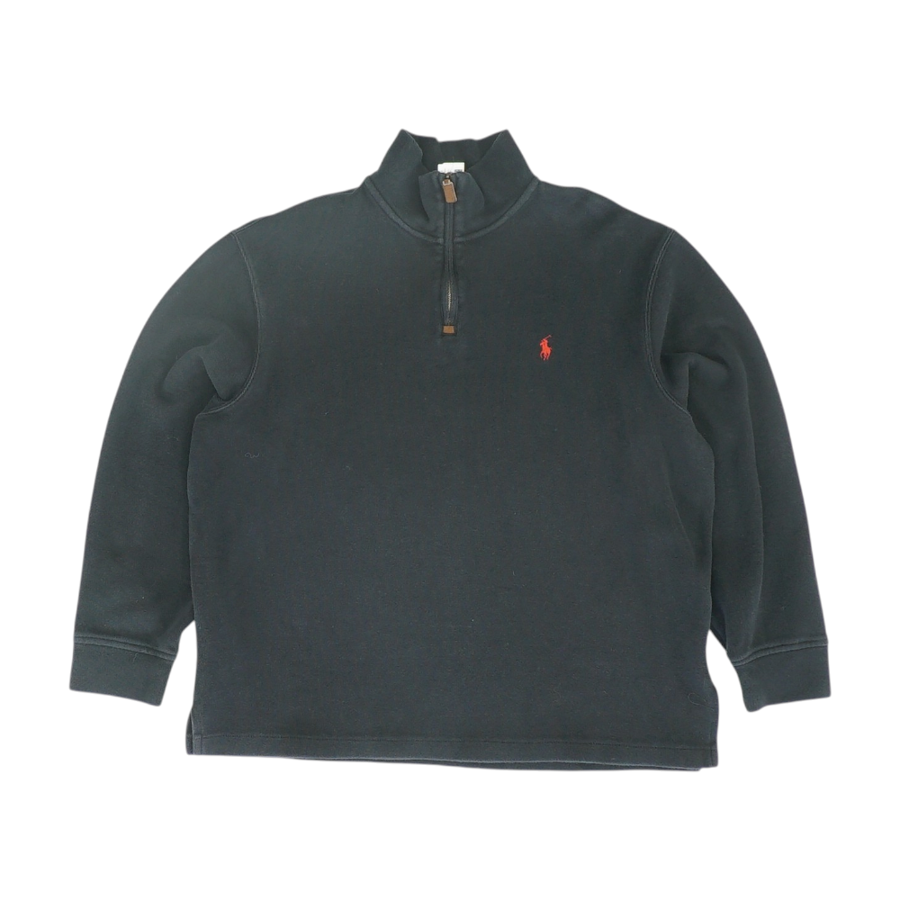 Polo Ralph Lauren Black Solid 1/4 Zip Sweater – Image 1