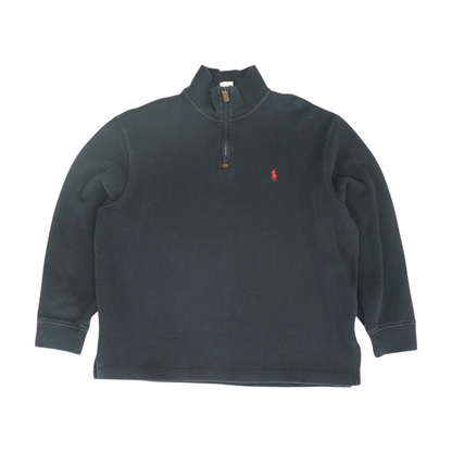 Polo Ralph Lauren Black Solid 1/4 Zip Sweater – Image 1