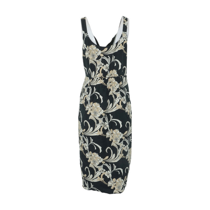 Black Floral Midi Dress