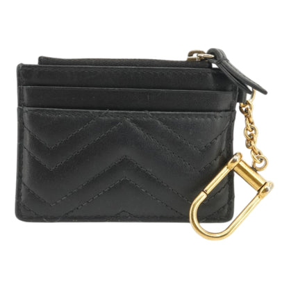 Black GG Marmont Keychain Leather Wallet