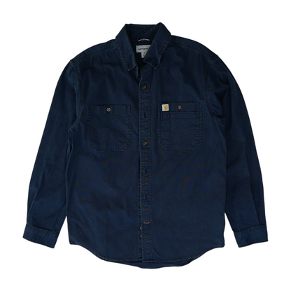 Navy Solid Long Sleeve Button Down