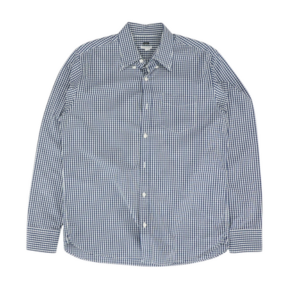Navy Check Long Sleeve Button Down
