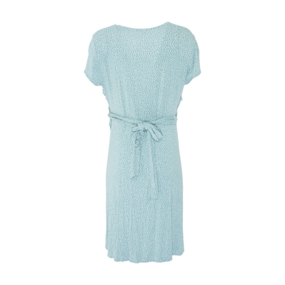 Blue Maternity Polka Dot Midi Dress