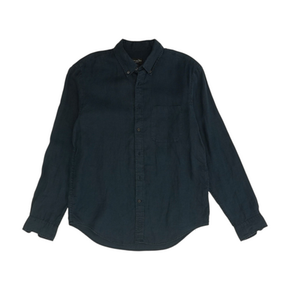 Navy Solid Long Sleeve Button Down