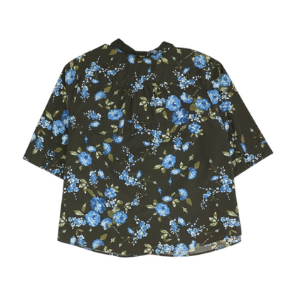 Blue Plus Floral Button Down