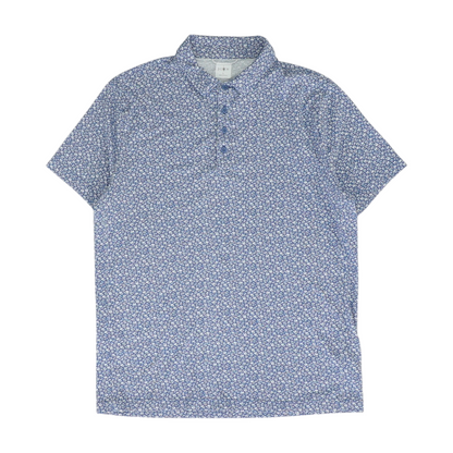 Blue Floral Short Sleeve Polo
