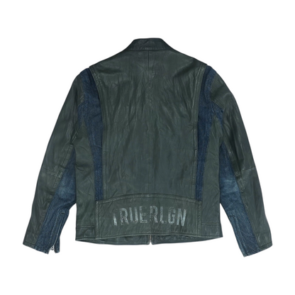Black Solid Leather Jacket