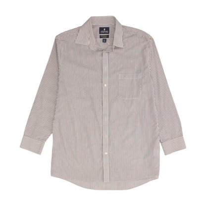 White Striped Long Sleeve Button Down