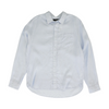 Blue Solid Long Sleeve Button Down