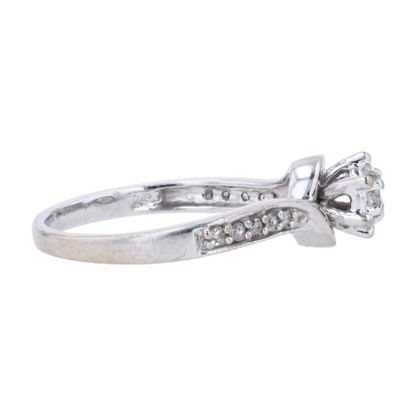 1/8 ctw 10K White Gold Diamond Engagement Ring