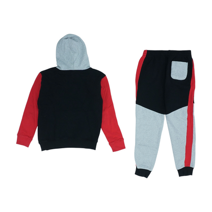 Black Color Block Long Sleeve Set