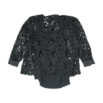 Black Plus Floral Button Down