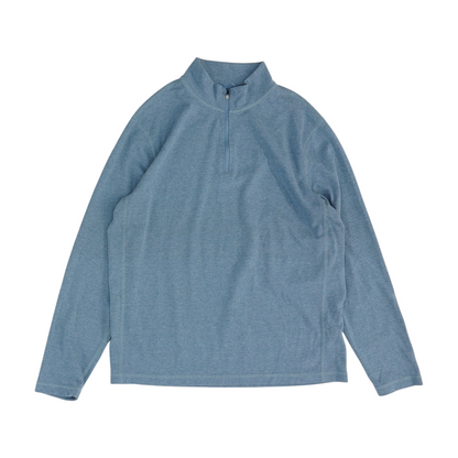 Blue Solid 1/4 Zip Pullover