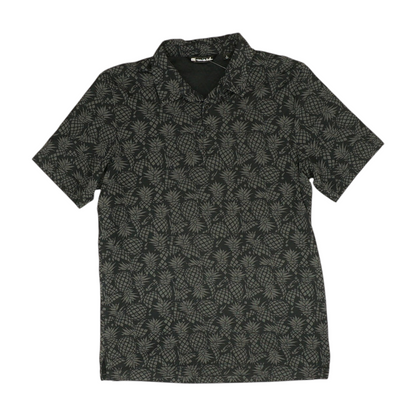 Black Graphic Short Sleeve Polo