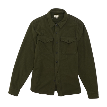Green Solid Flannel Button Down
