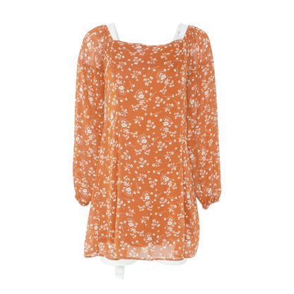 Rust Floral Mini Dress