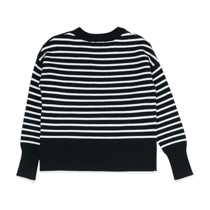 Black Striped Pullover Sweater