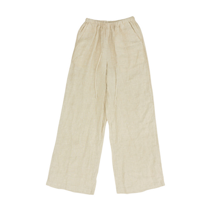 Beige Petite Wide Leg Pants