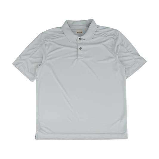 White Abstract Short Sleeve Polo