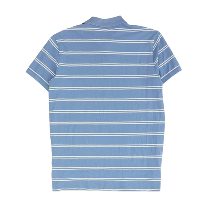Blue Striped Short Sleeve Polo