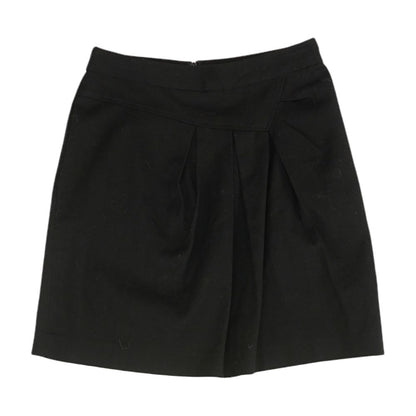Black Solid Midi Skirt