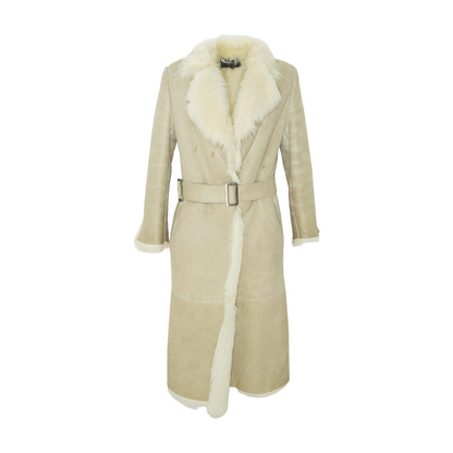 Vintage Fall-Winter 2001 Shearling-Lined Belted Coat