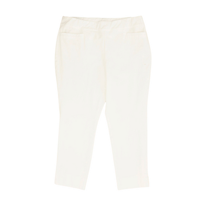 White Solid Chino Capris