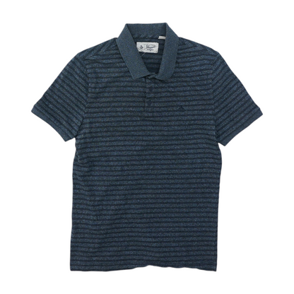 Blue Striped Short Sleeve Polo