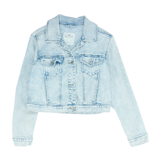 Blue Solid Denim Jacket